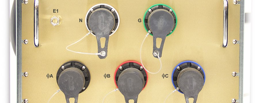 A closeup photo of a large PDU power inlet where each wire has it's own dedicated connector.