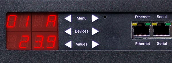 A closeup of Marway's RCM controller display and keypad.