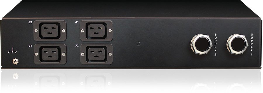 A photo of a Marway TwinPower product showing two power inlets and four outlets.