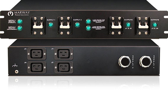 A photo of a Marway TwinPower auto transfer switch product.