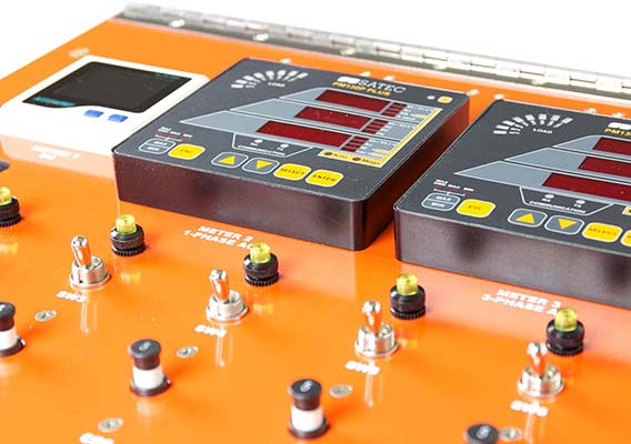 Large, custom PDU with front panel indicators and meters for power monitoring.